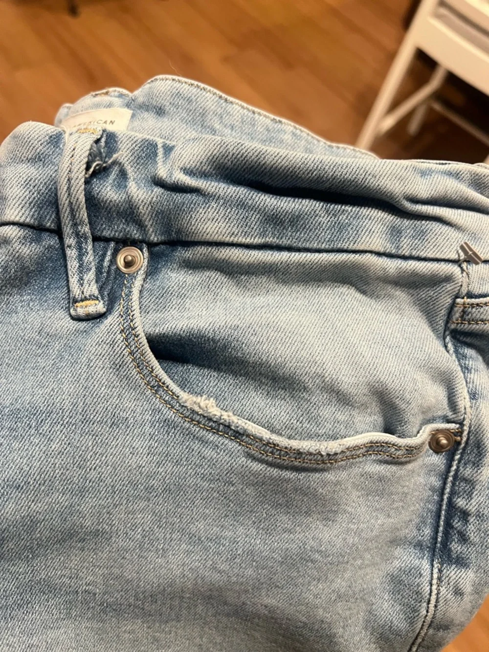 Good American Light Blue High-Rise Flare Jeans - Picture 4 of 9